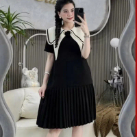 váy bầu baybydoll cổ bèo nhọn Mềm Mát đi chơi,đi tiệc