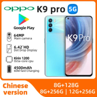 Oppo K9 Pro 5G Mobile Phone 64.0MP 4 Cameras Full Screen AMOLED 6.43" 120HZ 60W Charger Dimensity 1200 Android 11.0 used phone