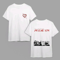 Kaos K-Pop TREASURE Concert 2025 Hitam Putih Lengan Pendek Pria Wanita