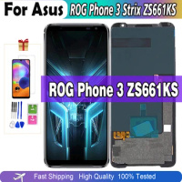 Repair 6.59"AMOLED Original For ASUS ROG 3 I003D I003DD For Asus ROG Phone 3 Strix ZS661KS LCD Display Screen Touch Digitizer