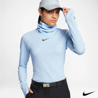 【NIKE 耐吉】Nike Golf 女 運動長袖高領上衣/高爾夫球衫 藍 869462-466