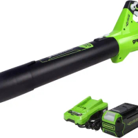 Greenworks 40V (120 MPH / 450 CFM) Axial Blower, 4.0Ah USB Battery (USB Hub) and Charger Included