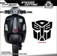 STICKER CUTTING STIKER CUTTING MOTOR VESPA SCOOPY LOGO TRANSFORMER