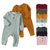 Mùa Thu trẻ sơ sinh trẻ sơ sinh bé trai bé gái Romper Playsuit Overalls cotton dài tay áo bé Jumpsuit quần áo sơ sinh