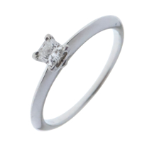 【二手名牌BRAND OFF】Tiffany & Co 蒂芬妮 銀色 Pt950鉑金 鑽石 戒指