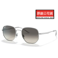 【RayBan 雷朋】適合小臉 時尚金屬太陽眼鏡 RB3682 003/11 51mm 銀框漸層灰鏡片 公司貨