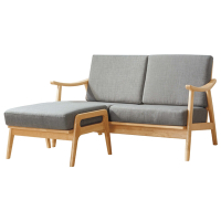 文創集 達利汀可拆洗棉麻布小L型實木沙發組合(二人座＋椅凳組合)-133.5x141x69cm免組