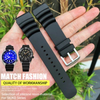 High Quality Rubber Silicone 22mm Watchband for Seiko SKX PROSPEX Soft Waterproof Black Sports Diving Watch Strap Free Tools