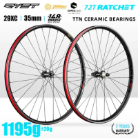 RYET Carbon Wheelset MTB SuperLight 29XC 1195g Ceramic Tubless Clincher Disc 72T Ratchet Hub Bicycle Wheel Cycling Accessories