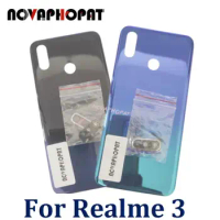 Wyieno For Realme 3 RMX1825 Back Cover Battery Door Rear Case Back Housing With Camera Lens And Frame Side Key Button