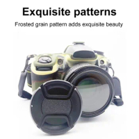 Lens Protective Cap 49 52 55 58 62 67 72 77mm Snap-On Center-Pinch Lens Cap with Lanyard Lens Protector for Canon Sony Nikon