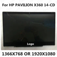 Original 14"LCD Touch Screen Digitizer Display Assembly With Frame For HP Pavilion x360 14-CD 14-CD0101ng 14-CD0046TX X360 14-DD