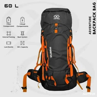 TAS RANSELUNG 60 LITER CARRIER BACKPACK INTERNAL FRAME TAS SAJA HITAM ORANGE