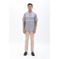 MANZONE Kemeja Koko Lengan Pendek AFSHAR - GREY - M