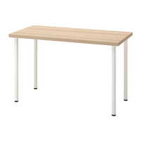 LAGKAPTEN/ADILS 書桌/工作桌, 染白橡木紋/白色, 120 x 60 公分