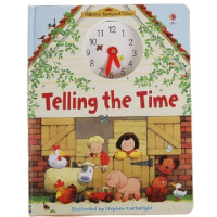 Usborne Telling The Time 3D picture English children's flip books series organs looking through kid original educational book
