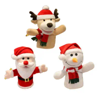 Christmas Fingers Puppets Kids Toys Gift Christmas Gifts Santa Claus Elk Christmas Puppets Hand Puppet Animal Head Puppet