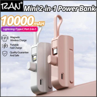 10000mah Mini Power Bank Lightning Type-C Portable Powerbank Phone Charger External Spare Battery For iPhone 13 15 Xiaomi 13 14