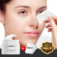 LANBENA 30g Blackhead Remover Peeling Mask And 60pcs Tissues Face Mask Blackhead Acne Treatment Deep Cleansing Skin Care