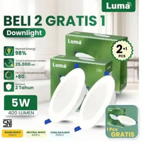 LUMA Lampu Plafon LED Downlight 5 Watt 5W 400L E27 170-240V / Lampu Downlight LED 3 Warna Putih / Na