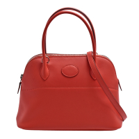 HERMES 愛馬仕 經典Bolide系列SWIFT牛皮手提/肩背柏莉包(27cm紅色)