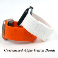 Apple Watch Bands Waterproof Sporty Carved Heart Pattern Silicone Print Compatible With Apple Watch Series Iwatch Straps Custom
