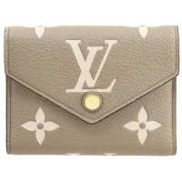 Louis Vuitton LV M81861 VICTORINE 經典印花壓紋牛皮三折零錢短夾.斑鳩灰 現貨
