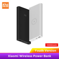 Original Xiaomi Wireless Power bank 10000mAh Youth Type C Powerbank 10000 Qi Fast Wireless Charger Portable Charging Pover Bank