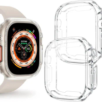 Watch Case for Apple Watch Ultra 2 49MM Series 8 7 SE 6 5 4 3 45MM 41MM 44MM 40MM Transparent Cover Apple Watch Screen Protector