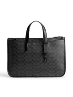 กระเป๋าสะพายข้าง/กระเป๋าใส่เอกสารรุ่น Isaac Workbag In Signature Canvas สีเทา