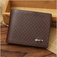 New Men Short Wallets Brown Mens Brand Leather Card holder Coins With Wallet Purses Pockets