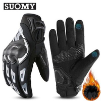 SUOMY Winter Motorcycle Gloves Warm Windproof Waterproof Motorbike Motorcyclist Gloves Reflective Touch Screen Moto Racing Glove