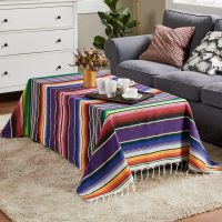 墨西哥風格毯子墨西哥派對桌布桌旗梭織臺布流蘇毛毯沙灘毯沙灘墊
