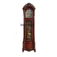 European-Style Mechanical Floor Clock Living Room Villa Vertical Watch New Chinese Retro American Pendulum Clock