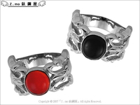 『Z-MO鈦鋼屋』316L抗過敏不生鏽，西德鋼黑/紅瑪瑙戒指【僅有美圍7、8、9、10號】【BCS069】