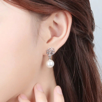 B13 Bông tai ngoc trai đơn giản nữ tính