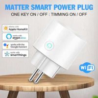 Choifoo HomeKit Matter16A Smart Plug WiFi Socket EU Power Monitoring Alexa J15E Matter Timing Works With Google Home, HomeKit, S