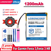 LOSONCOER 1200mAh 361-00034-02 Battery For Garmin Fenix 3,Fenix 3 HR GPS sports watch FLPB342735-P1 Battery