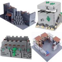Building Blocks Constructions Toy Solider Figures Gifts Military Scene Weapons Guns Mini Bricks Ruin Fortress Cage Blockhouse