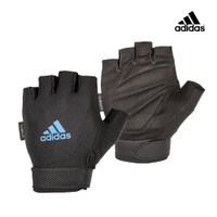 Adidas Training可調式透氣短指訓練手套(藍)