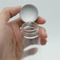 6 pcs/lot 37*120mm 100ml Glass jars Glass Bottle Aluminum Caps Test Tube Jar Container Diy Spice storage Candy Containers
