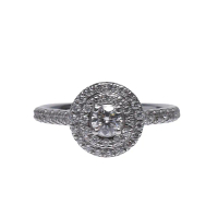 【Tiffany&amp;Co. 蒂芙尼】PT950圓型鑽石排列鑲飾鑽石戒指(2070608)