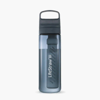 【LifeStraw】Go 提蓋二段式過濾生命淨水瓶 650ml｜深藍色(濾水瓶 登山 健行 露營 旅遊 急難 求生)