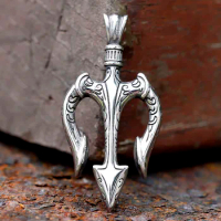 2024 NEW 316L stainless steel Vintage TRIDENT High Quality Jewelry Special Design fashion Men's Pendant Necklace gift