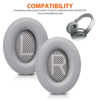 1 Pair Replacement Soft Cushion Ear Pads for Bose QuietComfort QC35/QC35 II Headphones Noise isolation