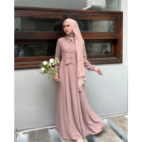 - Belvina Dress Bahan Premium Crinkle Casual Formal Terdapat Resleting Busui