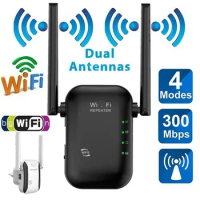 500m 4G 5G Wireless Wifi Repeater 300Mbps Network Wifi Router Extender Signal Amplifier 2 Antenna Booster Access Points