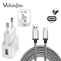 Vshinbin 2-in-1 USB Wall Charger + Type C Sync Data Cable For LG G7 G6 G5 Q6 Q8 V30 V20 V30s LG Nexus 5X Type C-Cable