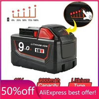 For Milwaukee 48-11-1852 M18 LITHIUM XC 6.0Ah Extended Capacity Battery for Milwaukee 48-11-1850 48-11-1840 Cordless Power Tools