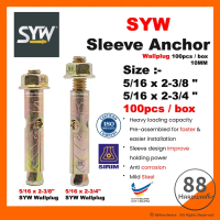 On sale (10MM) 5/16\ x 2 3/8\" & 5/16\" x 2 3/4\" SYW wall plug / wall plug besi / 10mm wall plug /